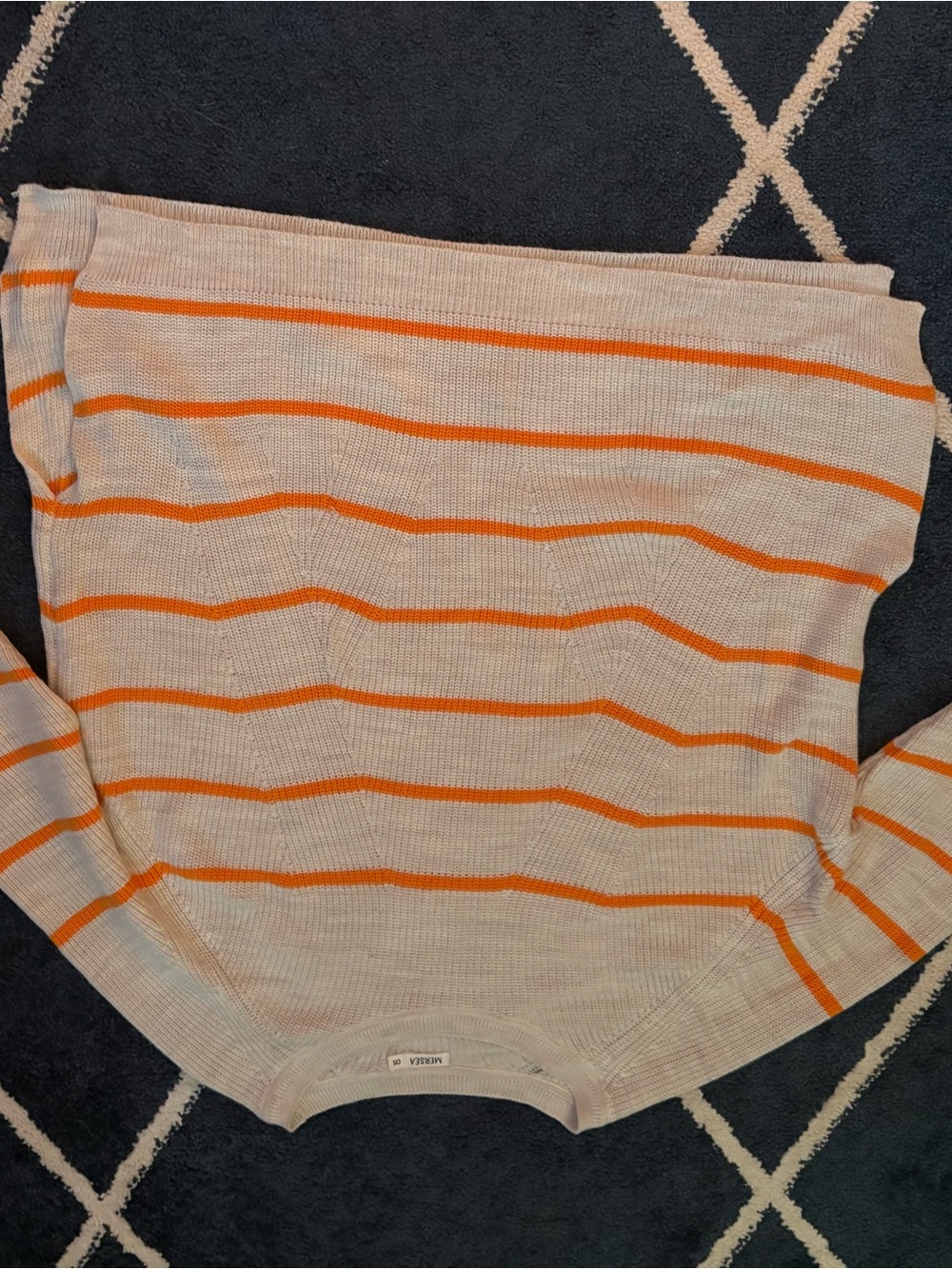 Mersea Striped Scoop Neck Sweater in Cream & Orange - Women